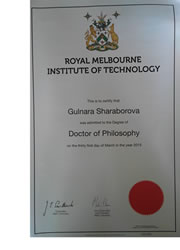 オーストラリアの名門大学 RMIT (Royal Melbourne Institute of　Technology) の博士号